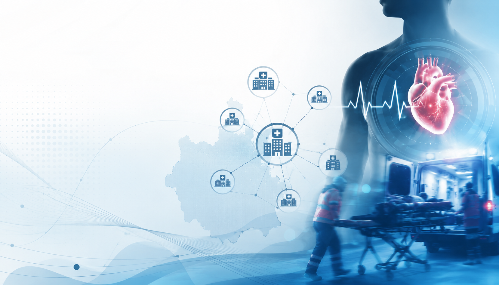 Rete di strutture ospedaliere collegate con monitoraggio ECG
